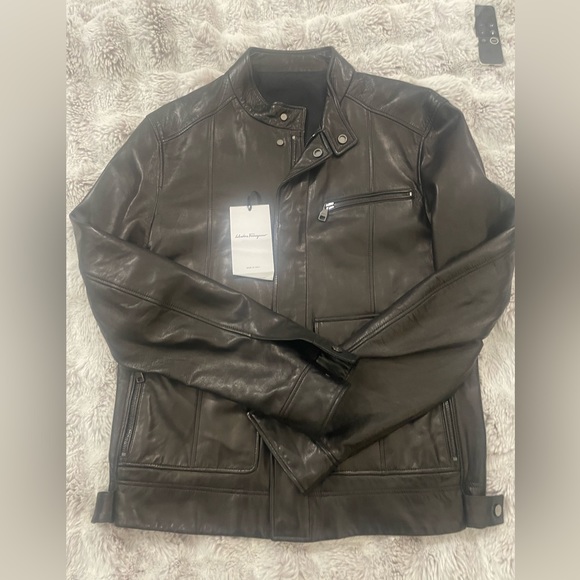 Salvatore Ferragamo Men's Leather Jacket Sz 50/L - Picture 5 of 16